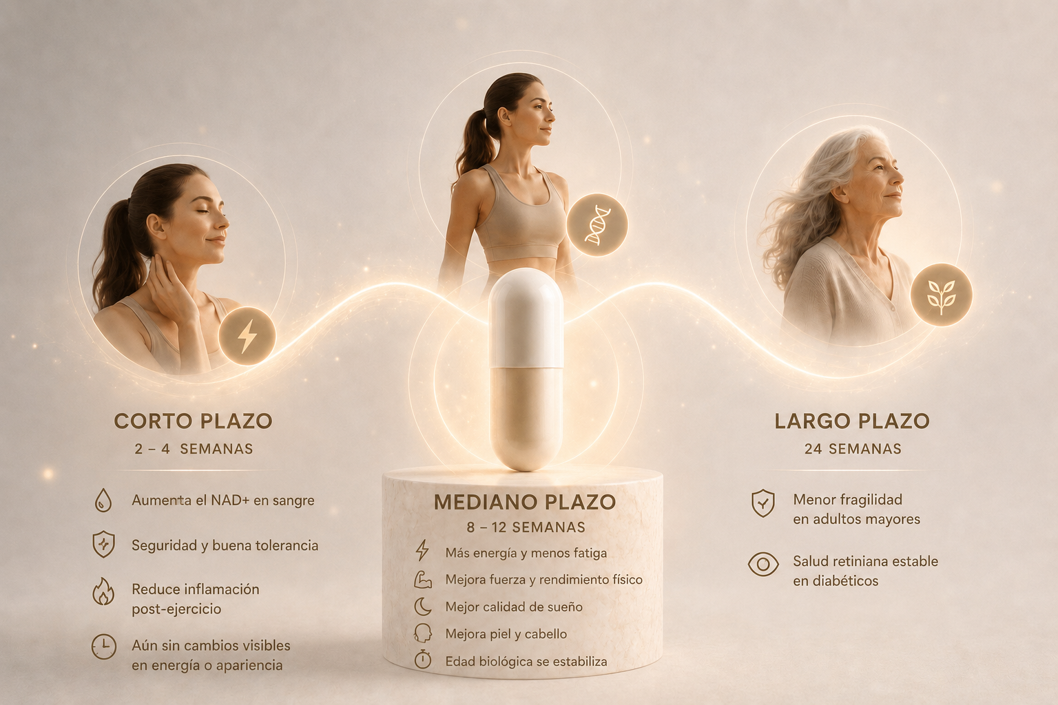 4. Beneficios del NMN a corto, mediano y largo plazo